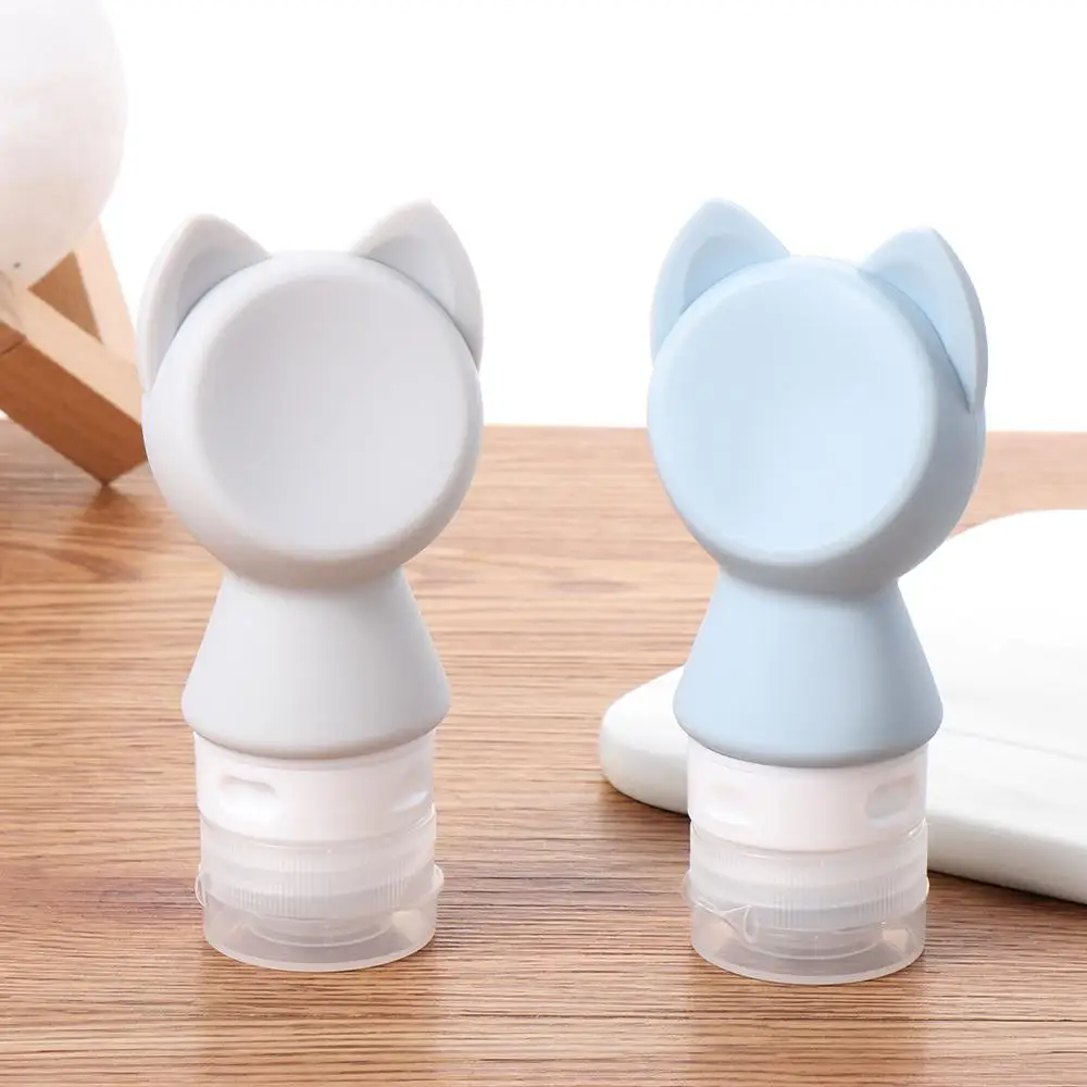 Portable Silicone Refillable Bottle Cartoon Cute Empty Travel Packing Press for Lotion Shampoo Cosmetic Squeeze Containers