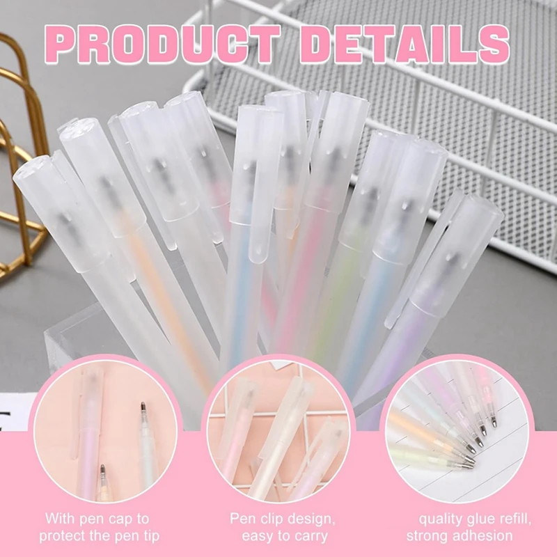 GW-48 caneta de cola de ponto de cor de secagem rápida em massa, canetas de cola de rolo de secagem rápida fácil controle canetas de cola de precisão caneta de cola esferográfica