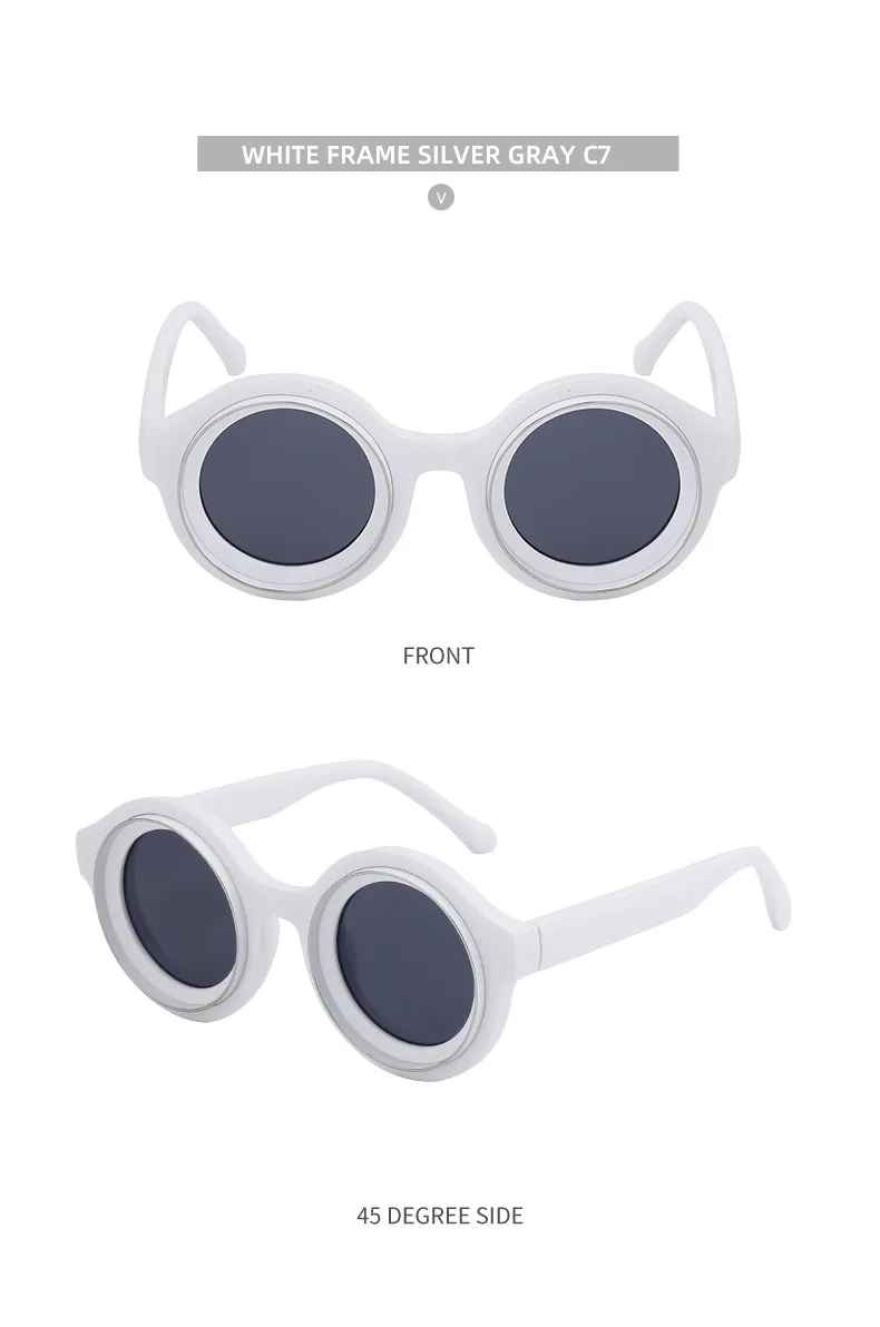 Punk runde Sonnenbrille Männer Luxusmarke Design Steampunk Sonnenbrille für männliche Sommer neue Mode kleine Rahmen Sonnenbrillen Brillen – Detail 18