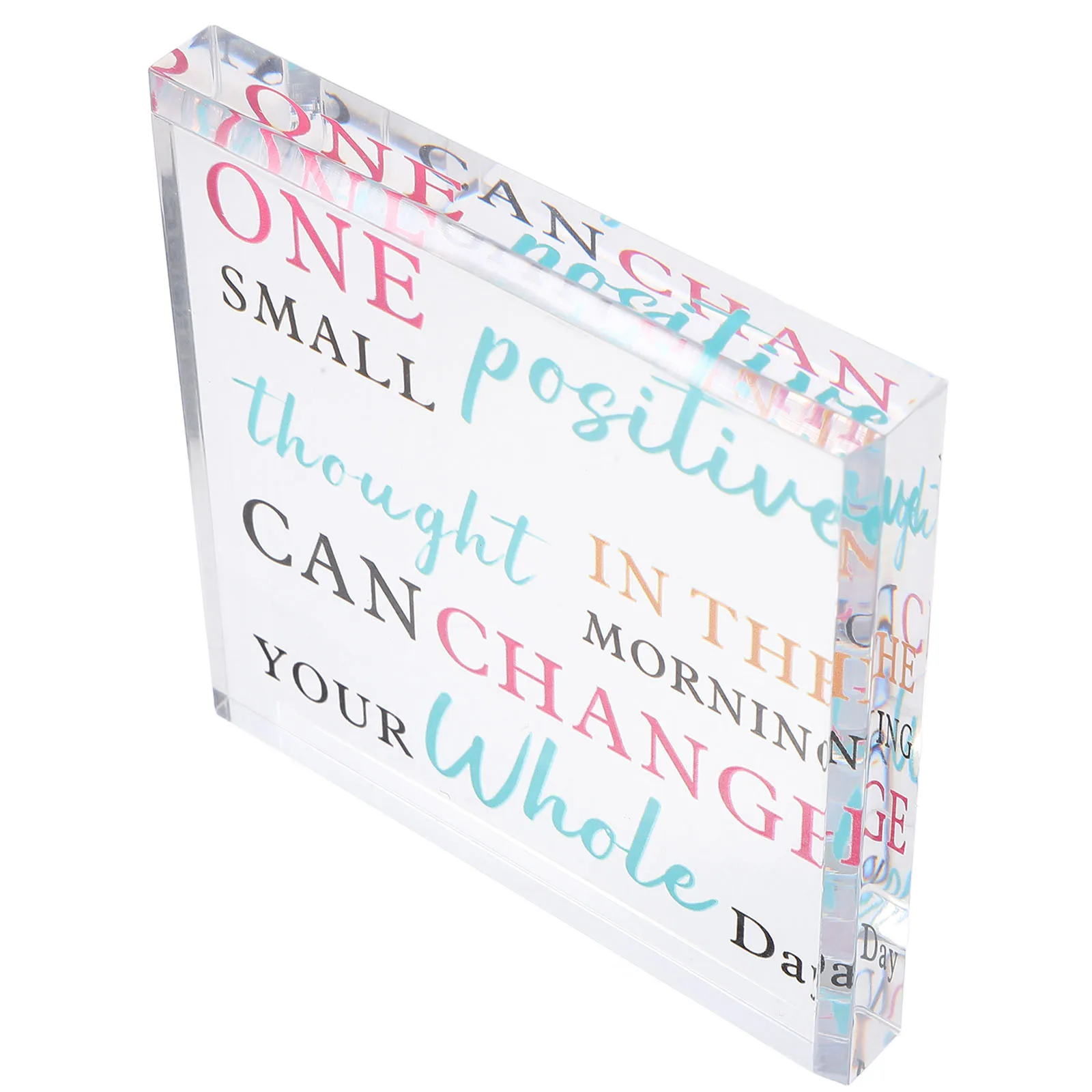 

Positive Acrylic Plaque Motivational Desk Decor Inspirational Wall Sign Elegant Office Accessories Desktop Ornament Bookmarker