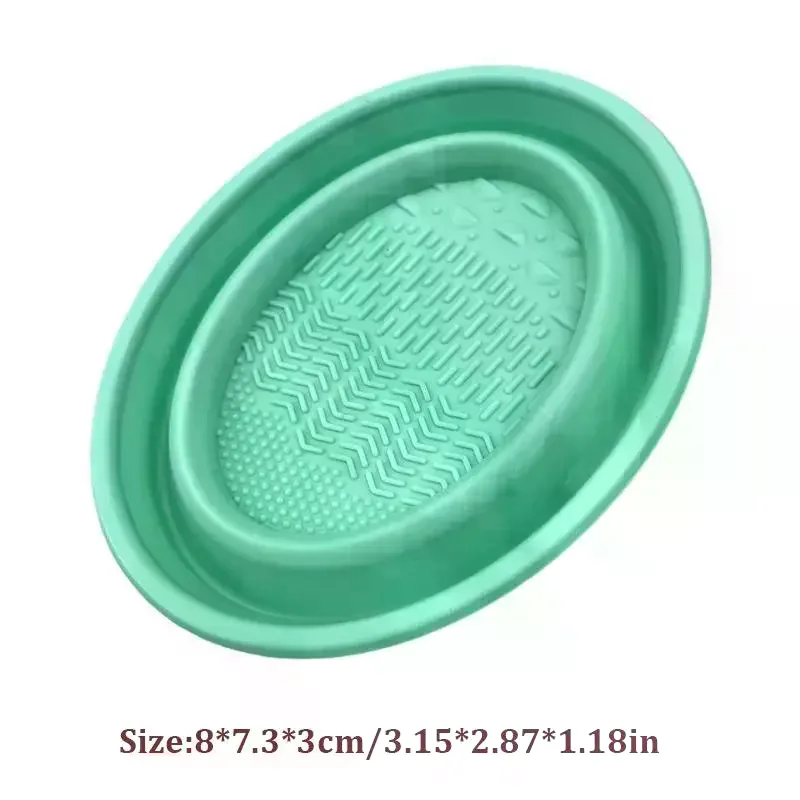 Detergente per pennelli per trucco in silicone morbido Ciotola per pulizia pieghevole per soffio di cipria Pennelli per ombretto Lavaggio Tappetino pulito Strumenti di bellezza Scatola per scrubber
