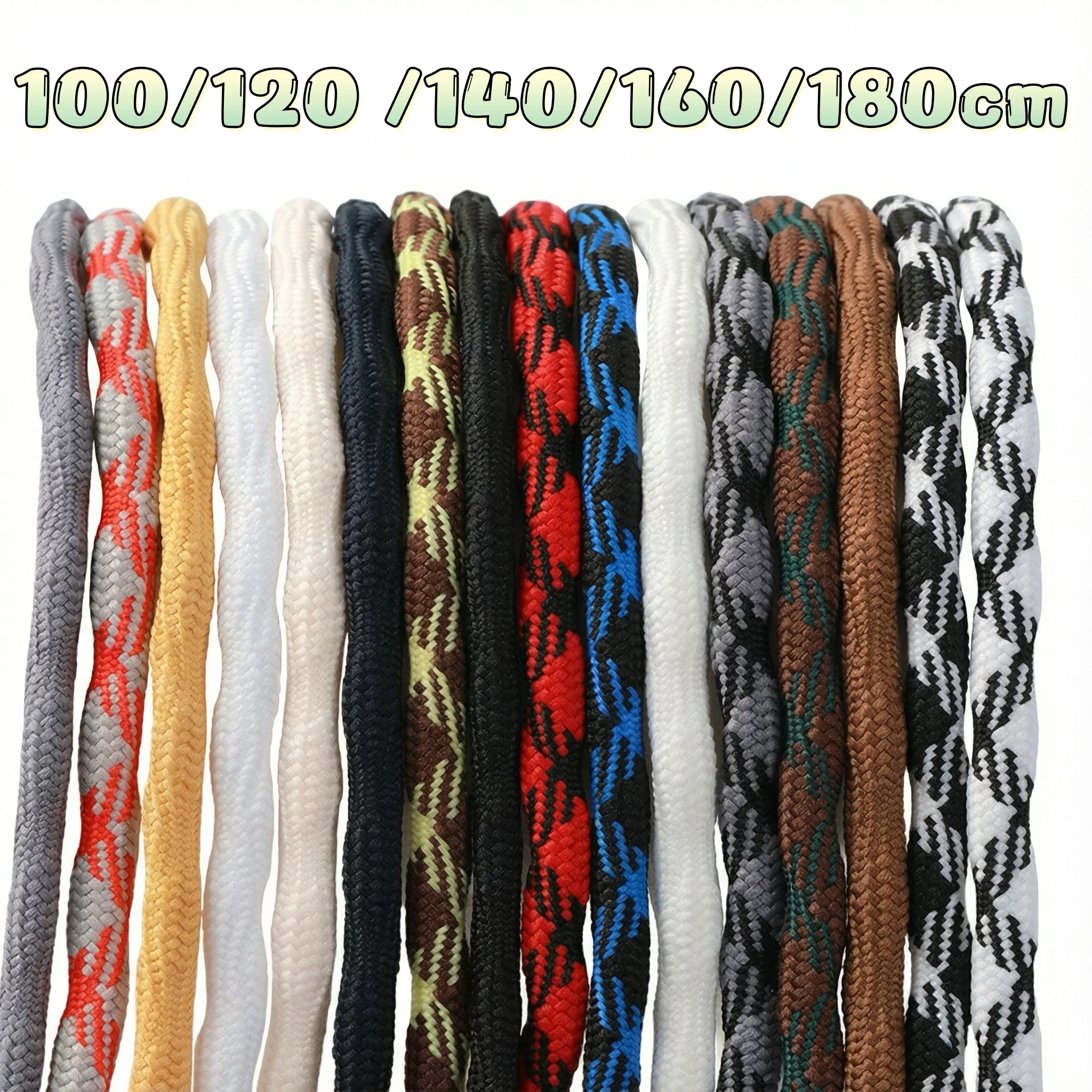2 Pairs Round Wave Shape Non Slip Heavy Duty and Durable Outdoor Climbing Shoelaces Hiking Shoe Laces Shoestrings image 2