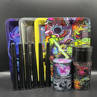 Rolling Tray 180x125mm TinPlate Manual Crusher Metal Grass Grinder 5cm Smell Proof Storage Tube Tobacco Herbal Set Cigar Tool