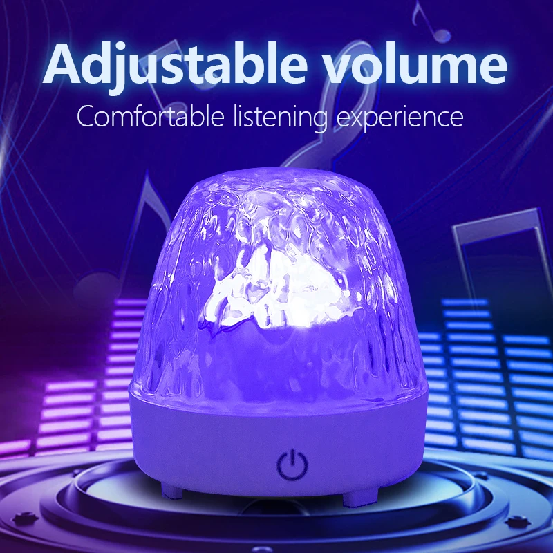 

RGB Dynamic Water Ripples Night Light USB Rechargeable Colorful Changing Remote Control Touch LED Table Music Lamp Bedside Gift