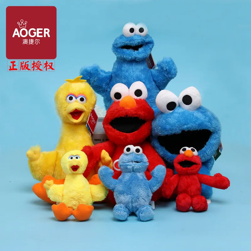 Aoger muñeca de Barrio Sésamo auténtica, juguetes de peluche, Elmo, bolso de hombro con cremallera, colgante, almohada de abrazo para dormir, regalo para niños