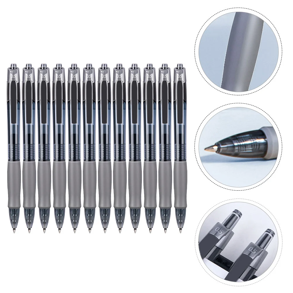 12 قطعة أقلام هلام محايدة ضغط 0.5 مللي متر تلميح السلس الكتابة توقيع مدرسة طالب مكتب القرطاسية أقلام الحبر الأسود الأسطوانة #2