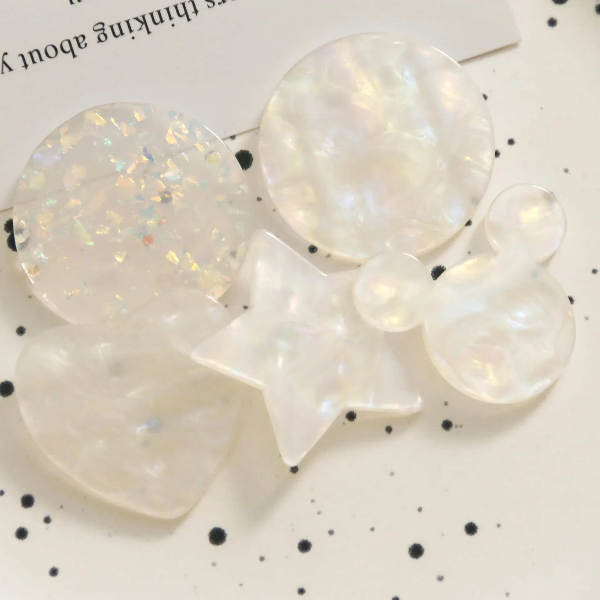 5pcs Japanese style super fairy imitation shell sequin illusion round Flat Back Resin Cabochons Scrapbooking DIY Jewelry Craft