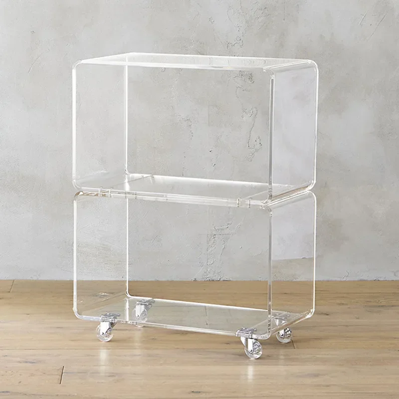 Acrylic Bar Wine Trolley Cart 3 Tier Acrylic Trolley Cart Acrylic Lucite Transparent Bar Cart