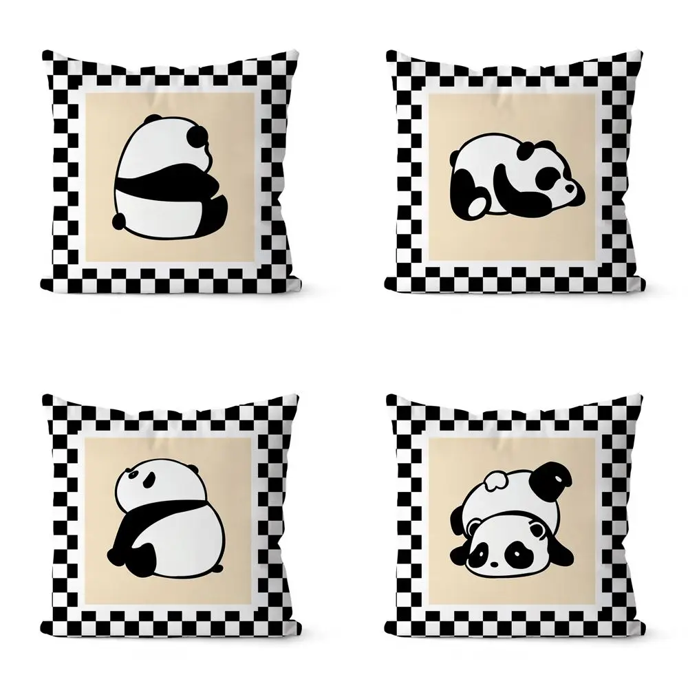 

Cute Panda Pillow Case Black Panda Pillowcase 40x40 Cm Girl Boy Kids Bed Sofa Bedroom Decoration Luxury Pillow Covers Home Decor