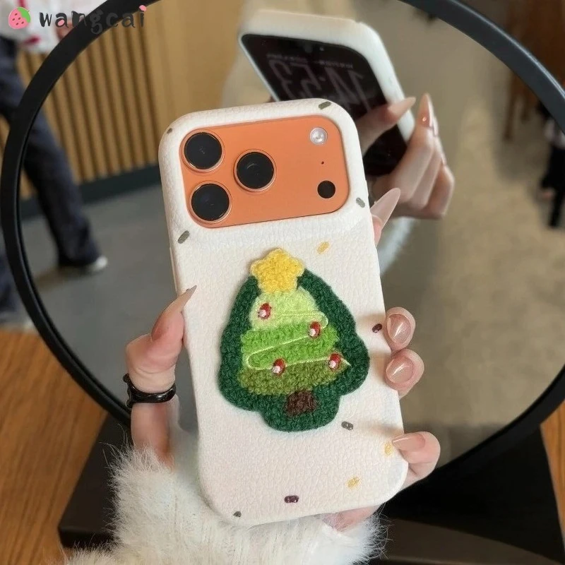 

Embroidered Plush Christmas Tree Phone Case For OPPO Reno 15 14 13 11 9 8 Pro 7 Lite 8Z 7Z 6 5 5K 4Z Find X9 X8 X8S X7 R15 Cover