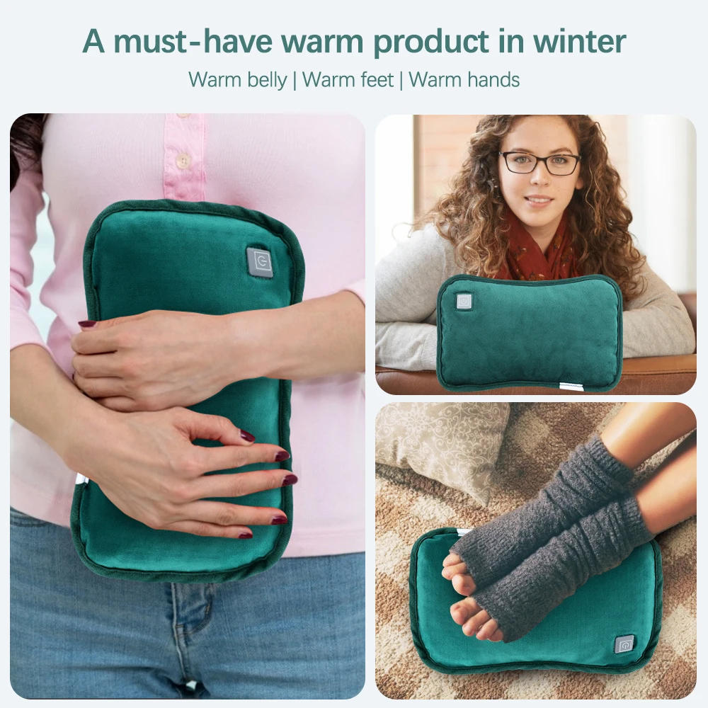 Hand Warmer Electric USB Heater Graphene Heating Flannel Warmer Bag Winter Hand Warmer Portable Foldable Office Home