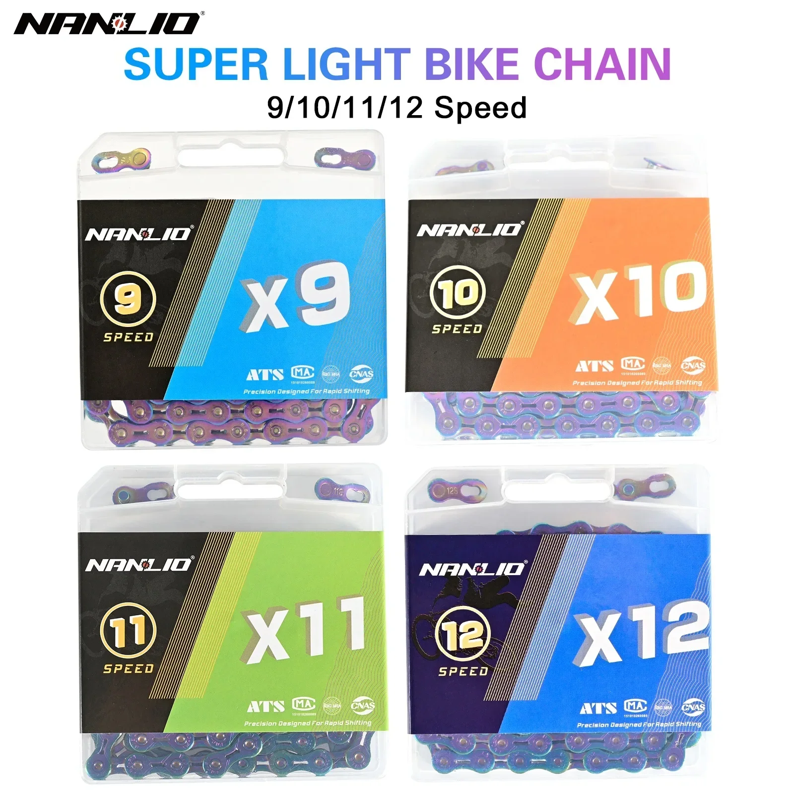 Nanlio mountain bike Chain116L  9/10/11/12S  X9 X10 X11 X12 Derailleur hollow High Quality Road MTB Bike colorful Chain