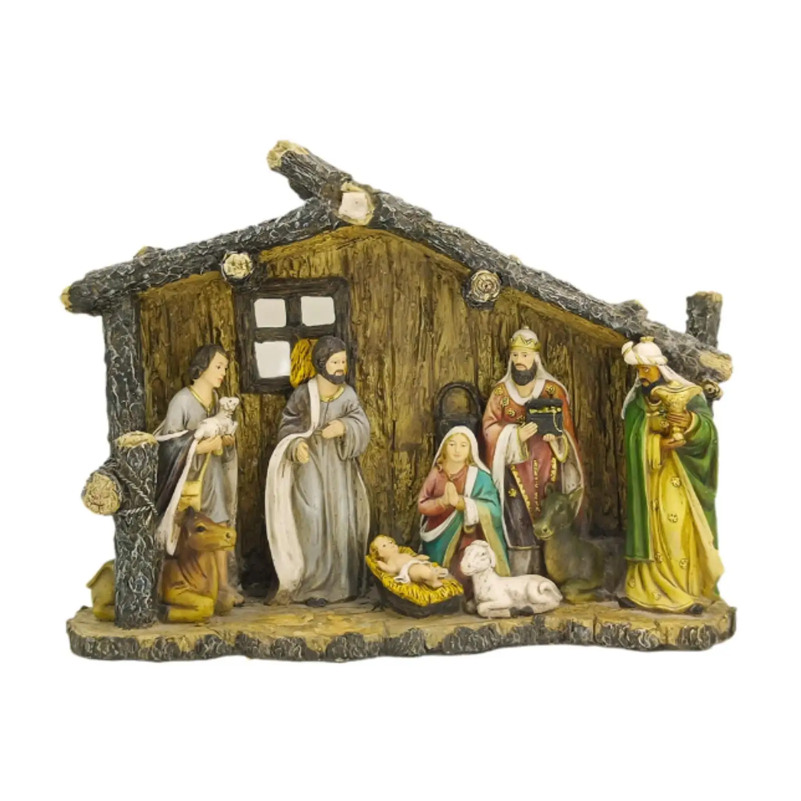 Christmas Nativity Scene Figurine Birth Ornament of Jesus Mary Figurine Festive Tabletop Decoration for Tabletop Decor