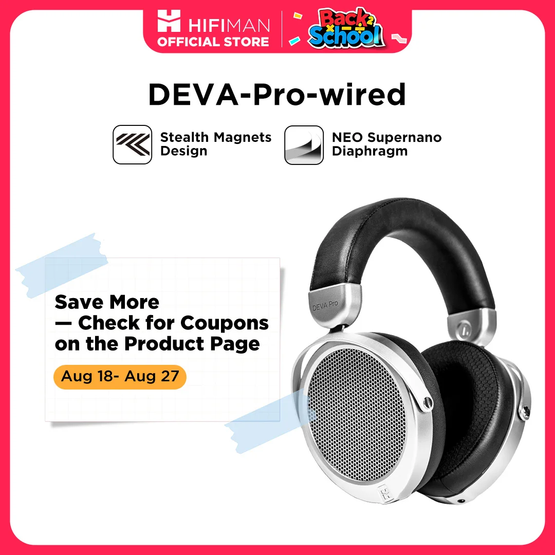 HIFIMAN Deva-Pro Auriculares magnéticos planos con espalda abierta y imanes sigilosos, versión con cable