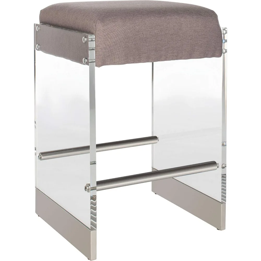 Couture Piper sgabello da Bar da 26 "in acrilico grigio e acciaio inossidabile,