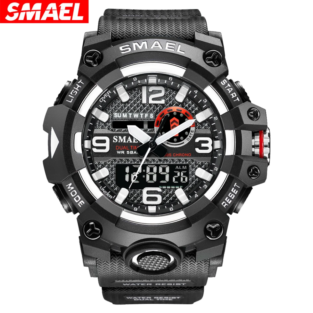 SMAEL  Digital Electronic Watch 8035 Tactical Men\'s Multifunctional Watch Night Glow Waterproof Outdoor