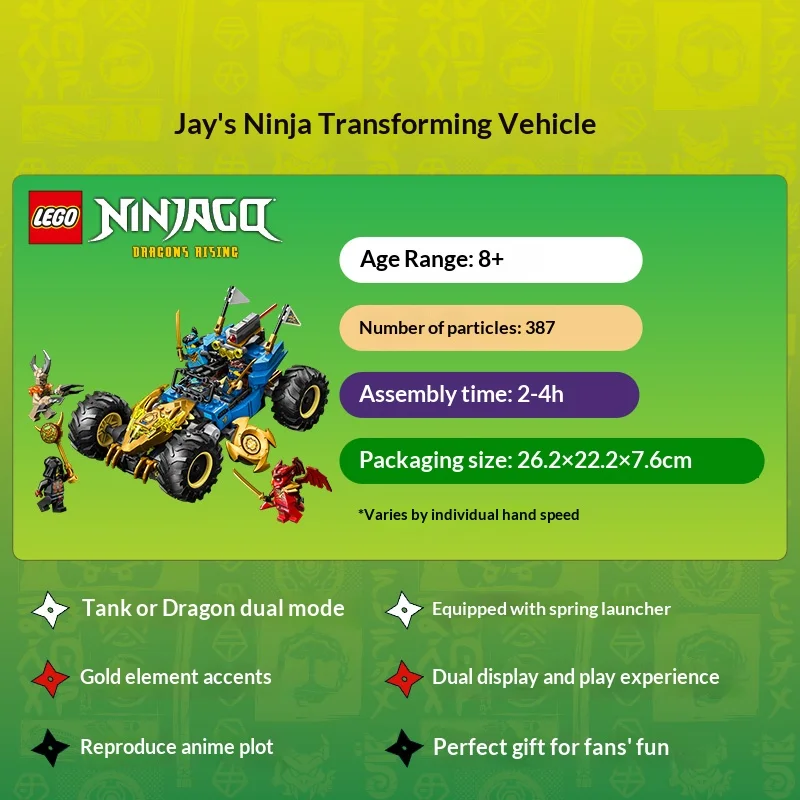 LEGO Serie Ninja Fantasma 71856 Carro Armato Trasformabile di Jie per Costruzioni Puzzle per Bambini Regalo per Ragazzi