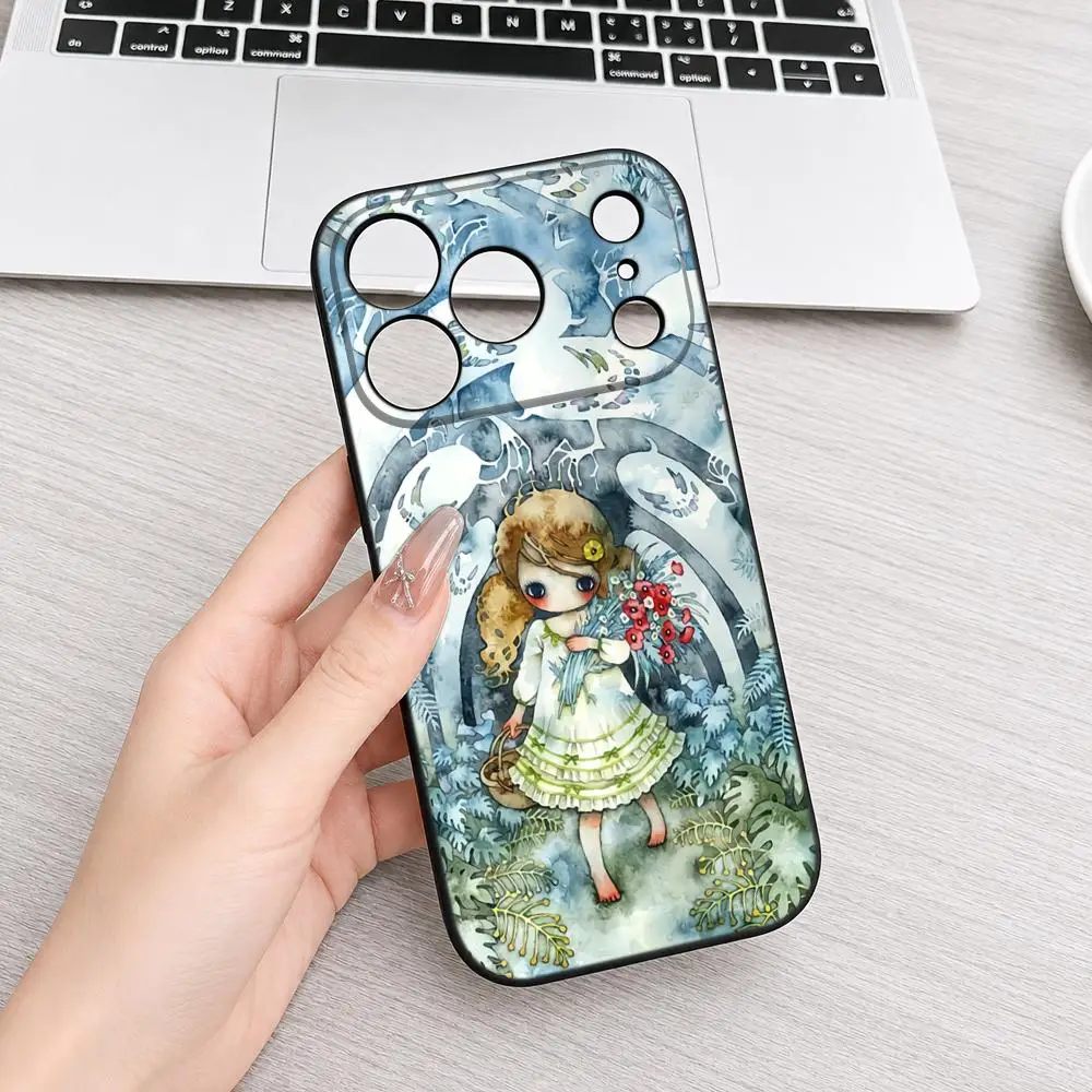 Vente de coque de téléphone Aya Takano pour iPhone 18 Air 17 16 15 Plus 13 12 11 Pro Max 16e, coque arrière transparente HD antichoc