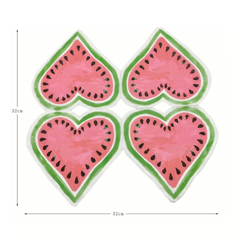 20pcs Fun Cartoon Shaped Watermelon Cutting Edge Colourful Printed Napkin Decorative Tissue Paper Party Folding Facial Tissues