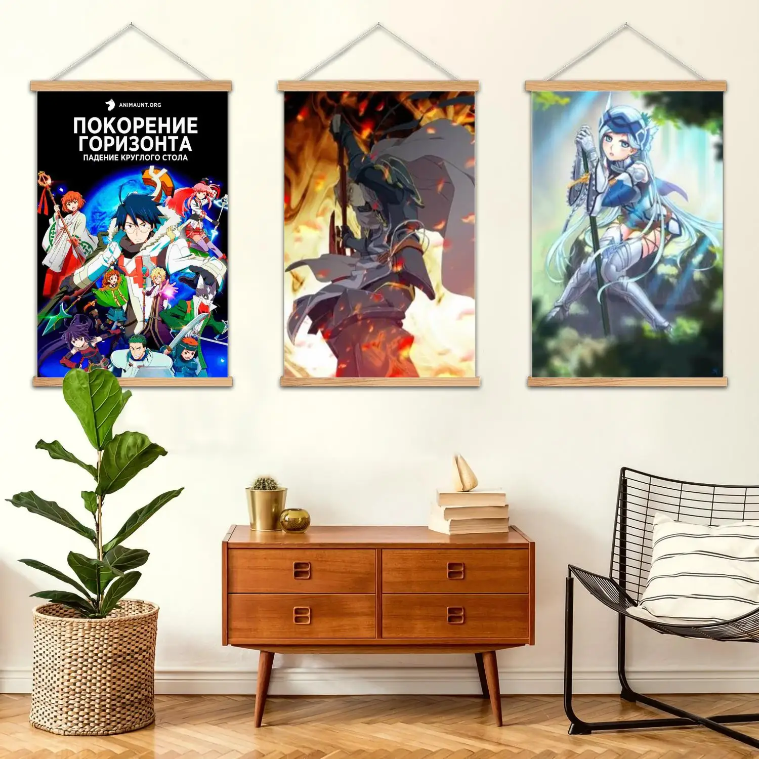 log horizonte-pintura de pared enmarcada, póster artístico en lienzo e arte de pared, familia moderna, decoración de dormitorio, carteles, pintura decorativa