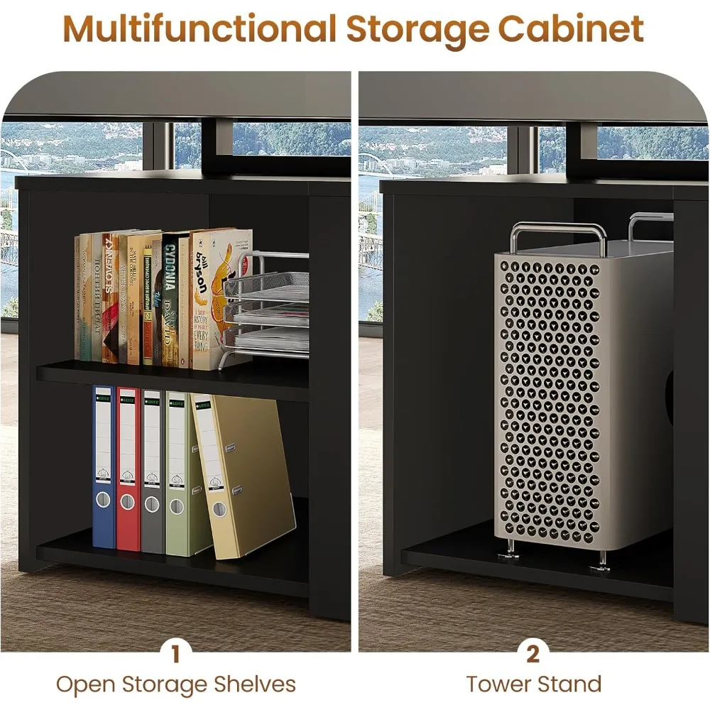 Офисный стол 70,9 дюймов, большой компьютерный стол с выдвижными ящиками и боковым шкафом для документов, офисный стол со съемными полками, бизнес-ф