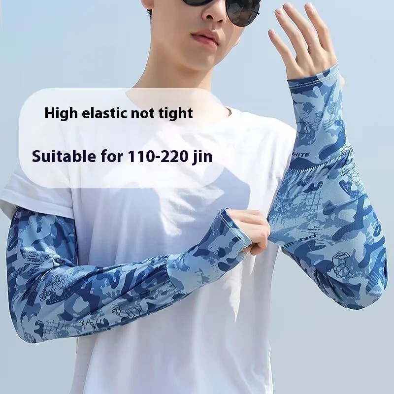 Mangas de brazo para hombre para deportes al aire libre ciclismo UPF 50+ protección UV refrigeración transpirable ajuste suelto manga larga verano