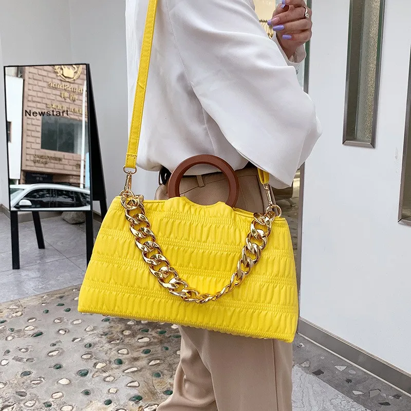 Luxury Shoulder Bags for Women 2023 Designer Yellow Handbag High Quality Leather Crossbody Bags Fashion Travel Messenger Bags