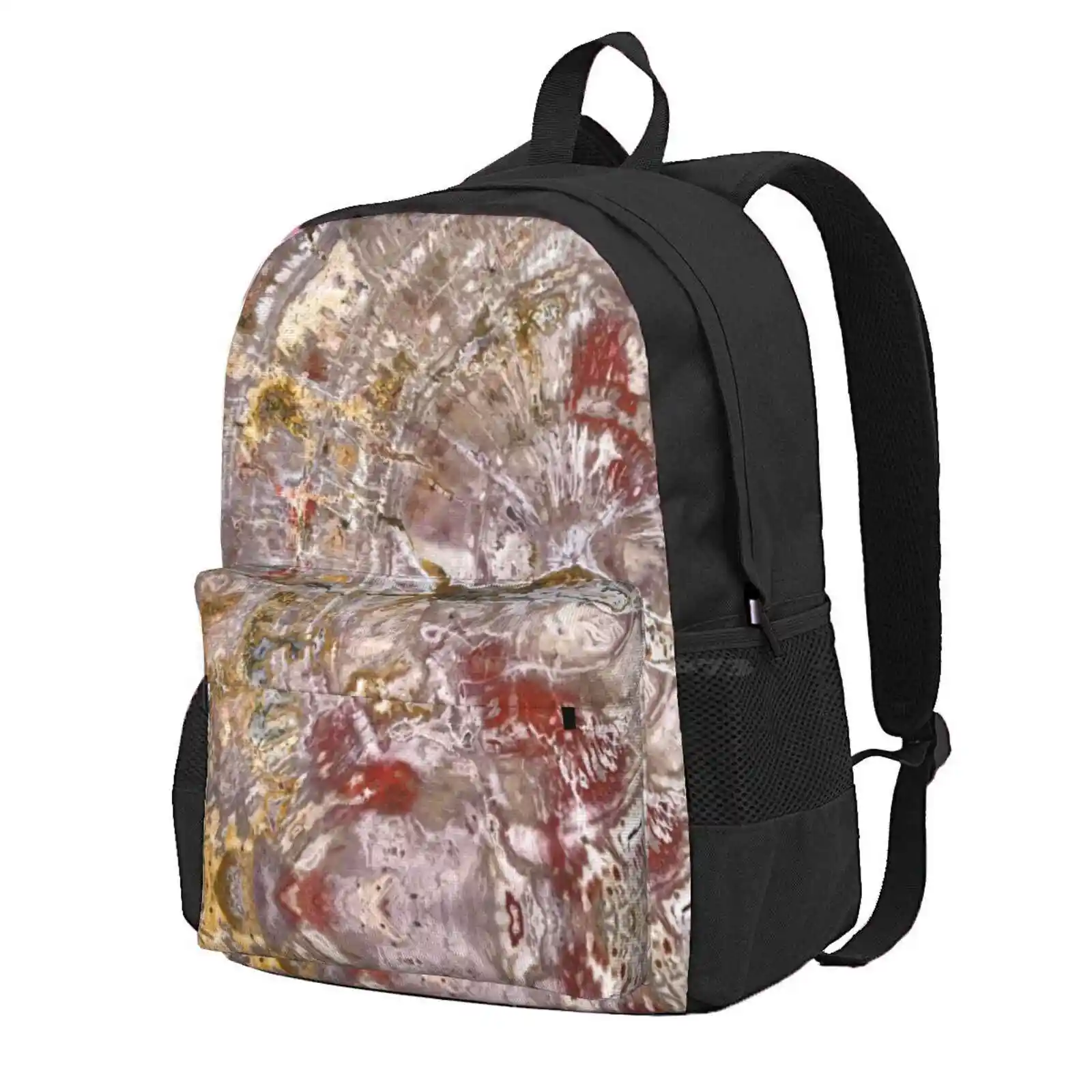 Gemstone Series - Petrified Wood Multicolor Hot Sale Schoolbag Backpack Fashion Bags Mineral Element Geology Tree Petrified