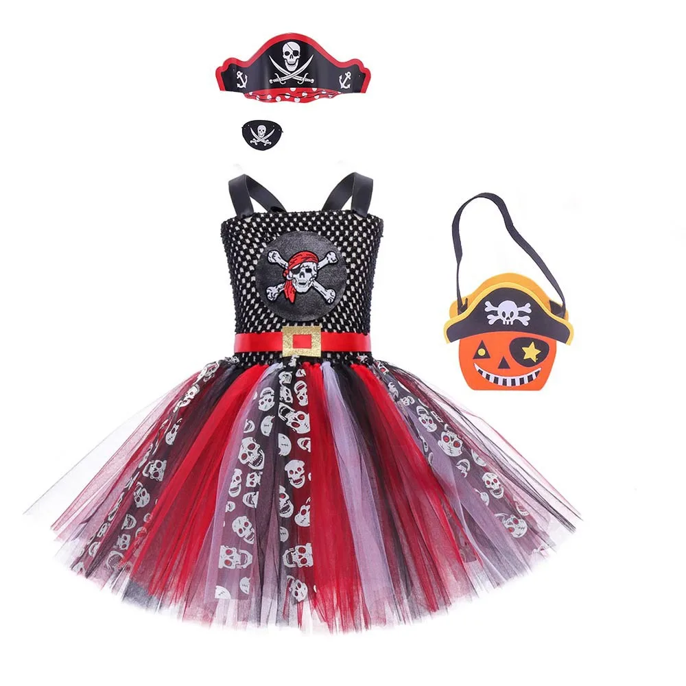 2026 Halloween Cosplay Vestidos Party Carnival Girl Pirate Costume Witch Kids Disguise Tutu Dress 2-12 Years view 5