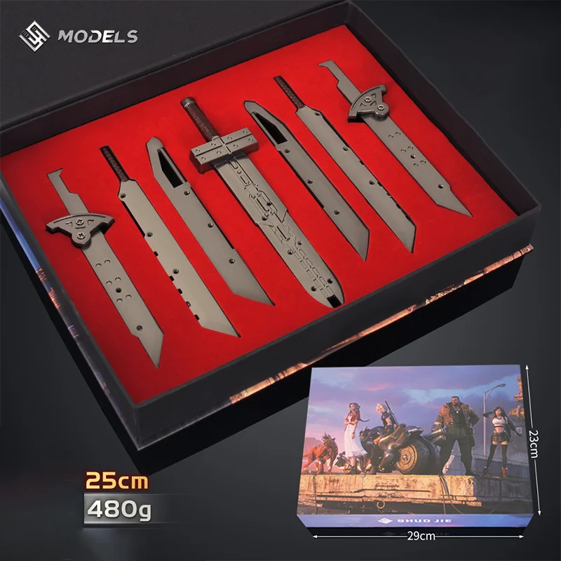 25cm Fantasy Cloud Destructive Greatsword Game Model Strife Buster Sword Figure Gift Box Assembly Version Boys Gifts Collections