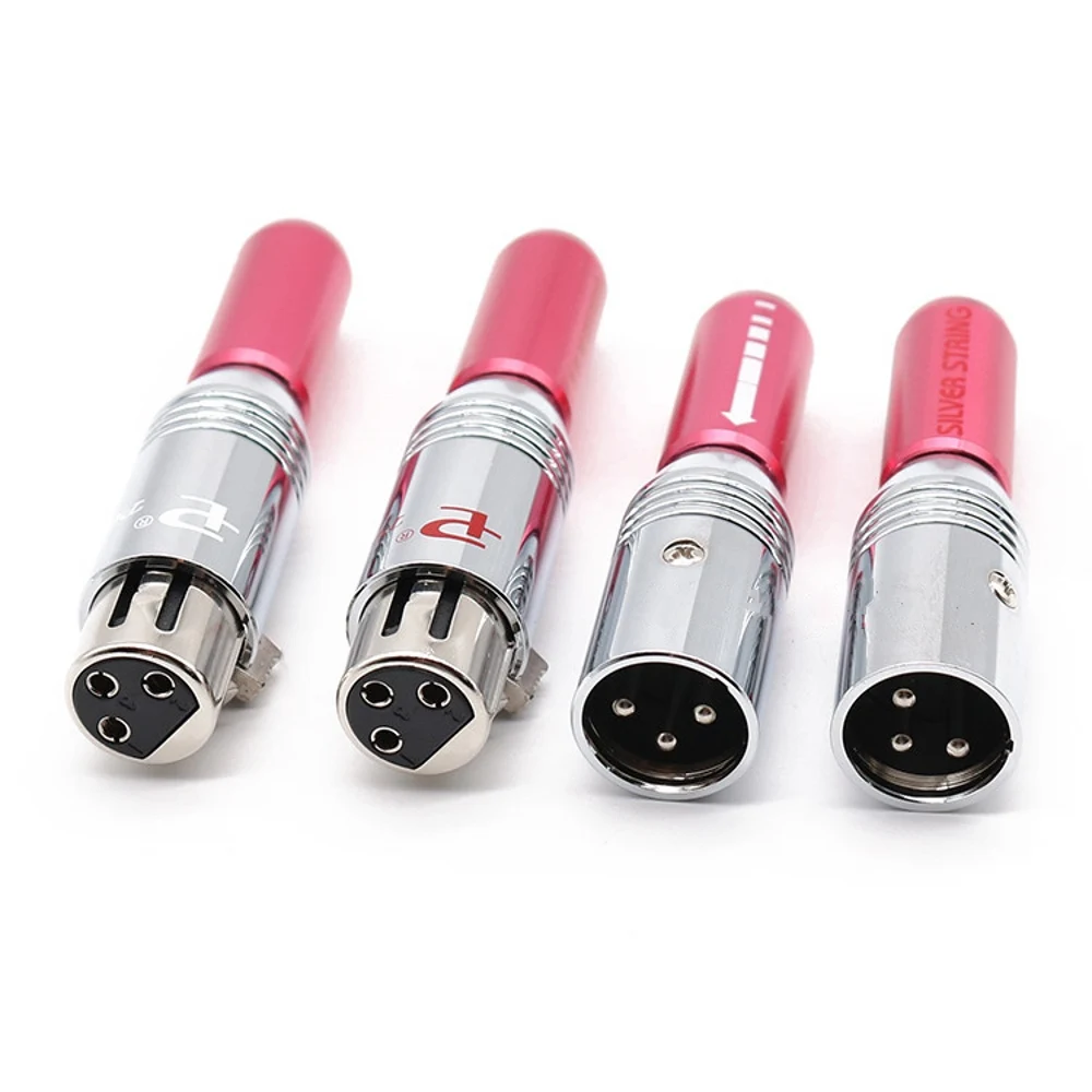 Pailiccs HiFi 24K placcato oro XLR spina di bilanciamento maschio femmina connettore adattatore cavo audio fai da te spina per microfono