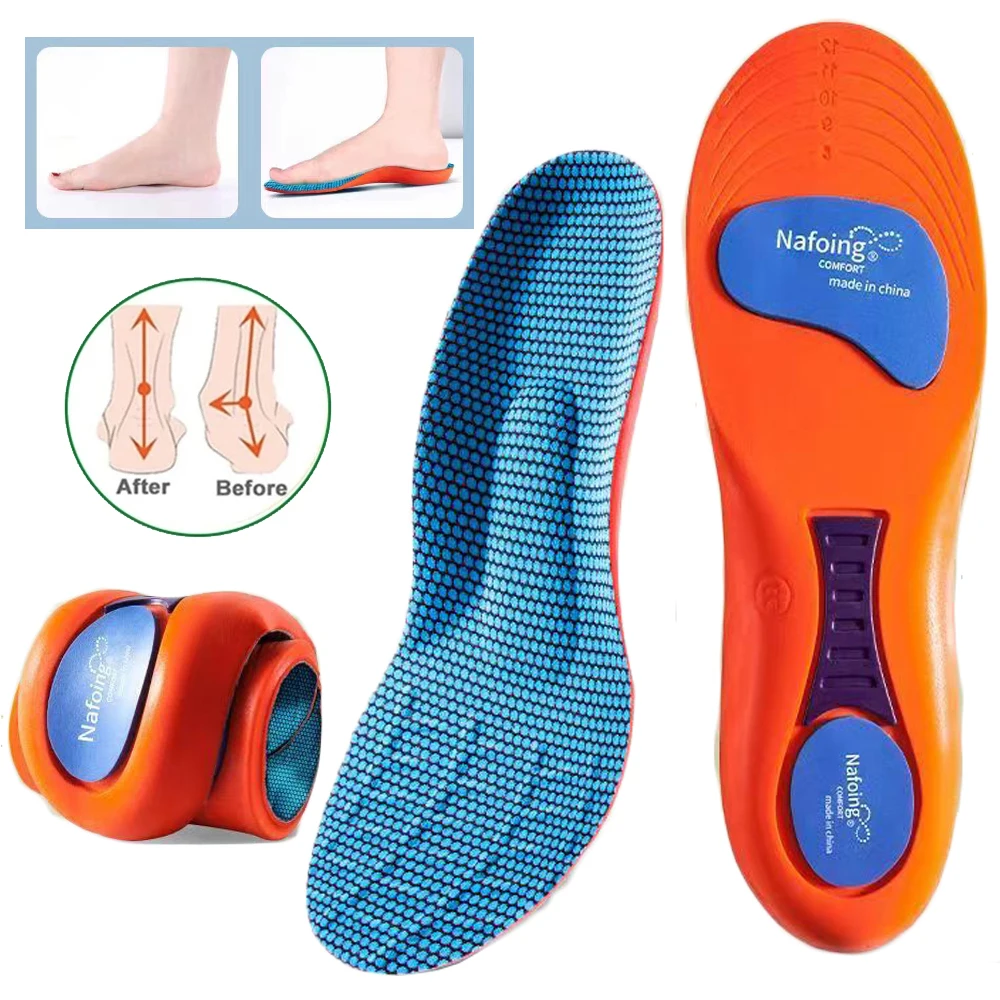 Semelles intérieures de course à pied pour hommes et femmes, semelle de chaussures de sport, support d'arc de pied plat, coussin de massage, absorption des chocs, Orth4WD