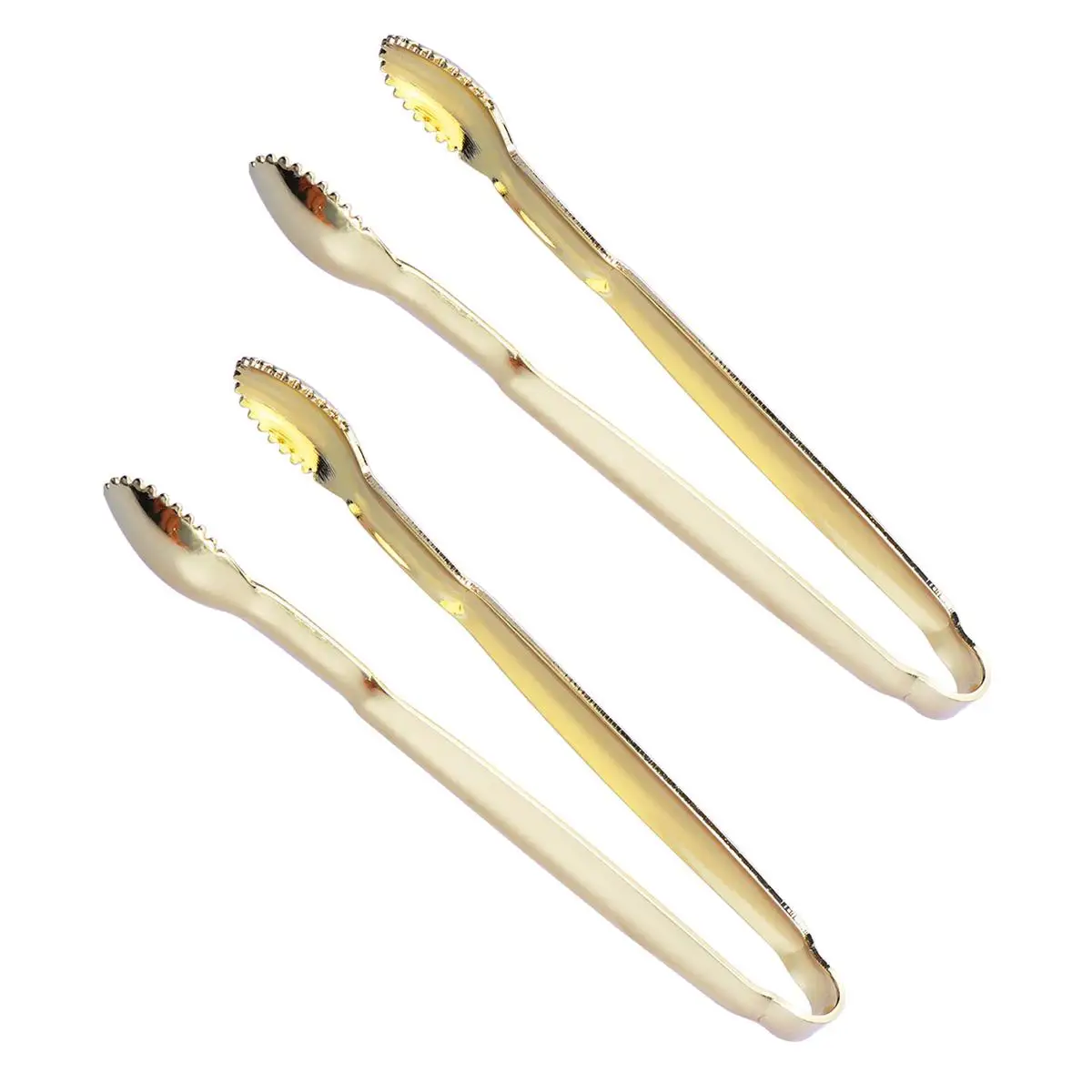 

2 Pcs Stainless Steel Mini Tongs Kitchen Utensils Heat Resistant Food Grade Ice Cube Serving Tools Metal Hand Shape Party Buffet