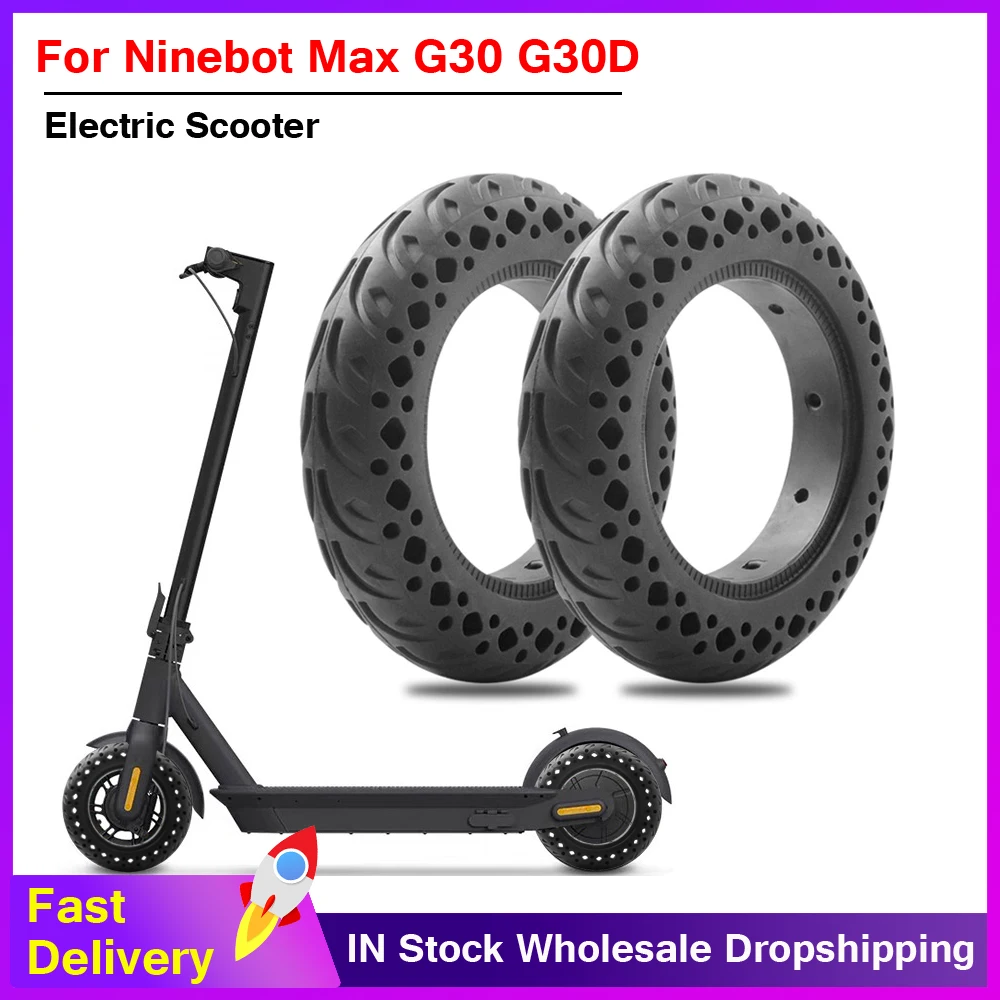 Upgrade 10 Inch Tire 10x2.50 plosion-Proof Honeycomb Solid Tires Anti-Skid Tire Compatible For Ninebot Max G30 Eletric Scooter