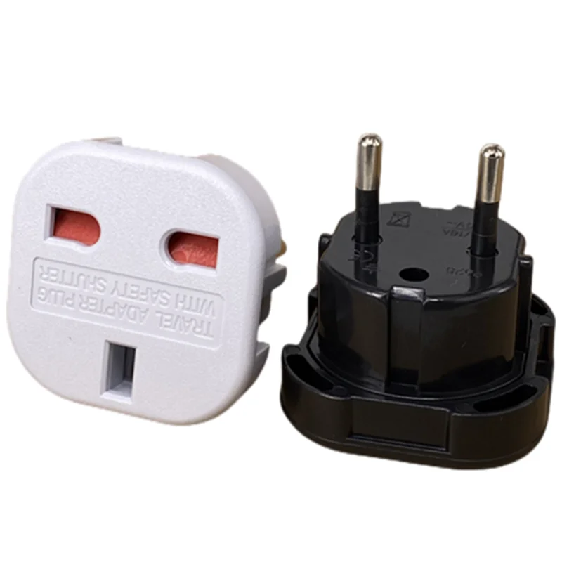 1pcs EU Eletrical Socket UK To EU Travel Plug Adapter Electrical Plug Converter Outlet British UK AC Power Cable Charger Socket