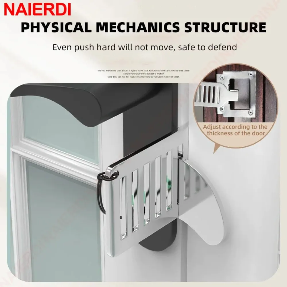 مخفي سميكة عززت مكافحة سرقة سلامة الباب سدادة حامل هدفين كتلة للمنزل فندق قفل الأمان للاستخدام المنزلي فندق #4