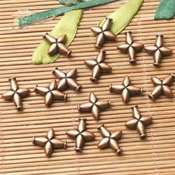 20pcs 13*12mm Dark Copper Color Lotus Cross Shaped Bead EF2602
