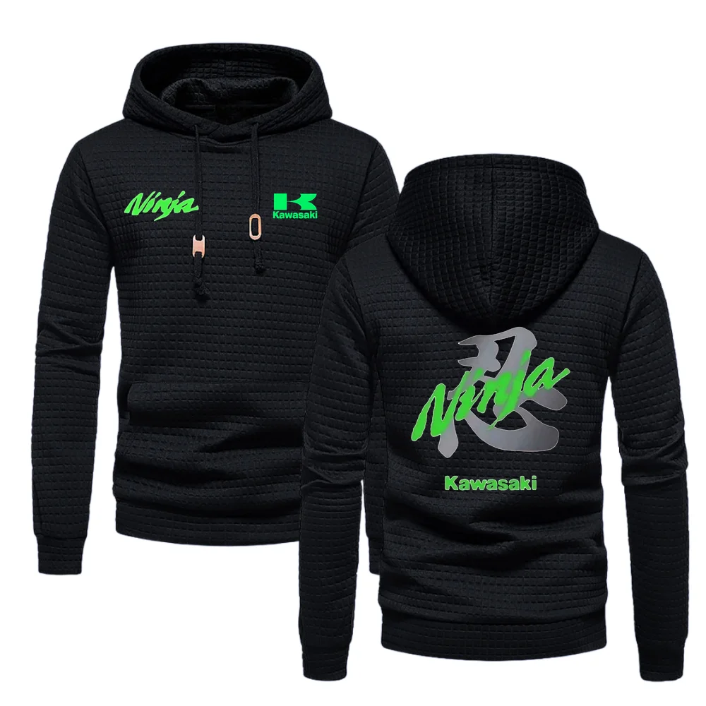 

Новая мотоциклетная толстовка с капюшоном, осенняя мужская повседневная спортивная одежда с длинными рукавами, клетчатая толстовка с капюшоном, черная, серая, белая спортивная одежда