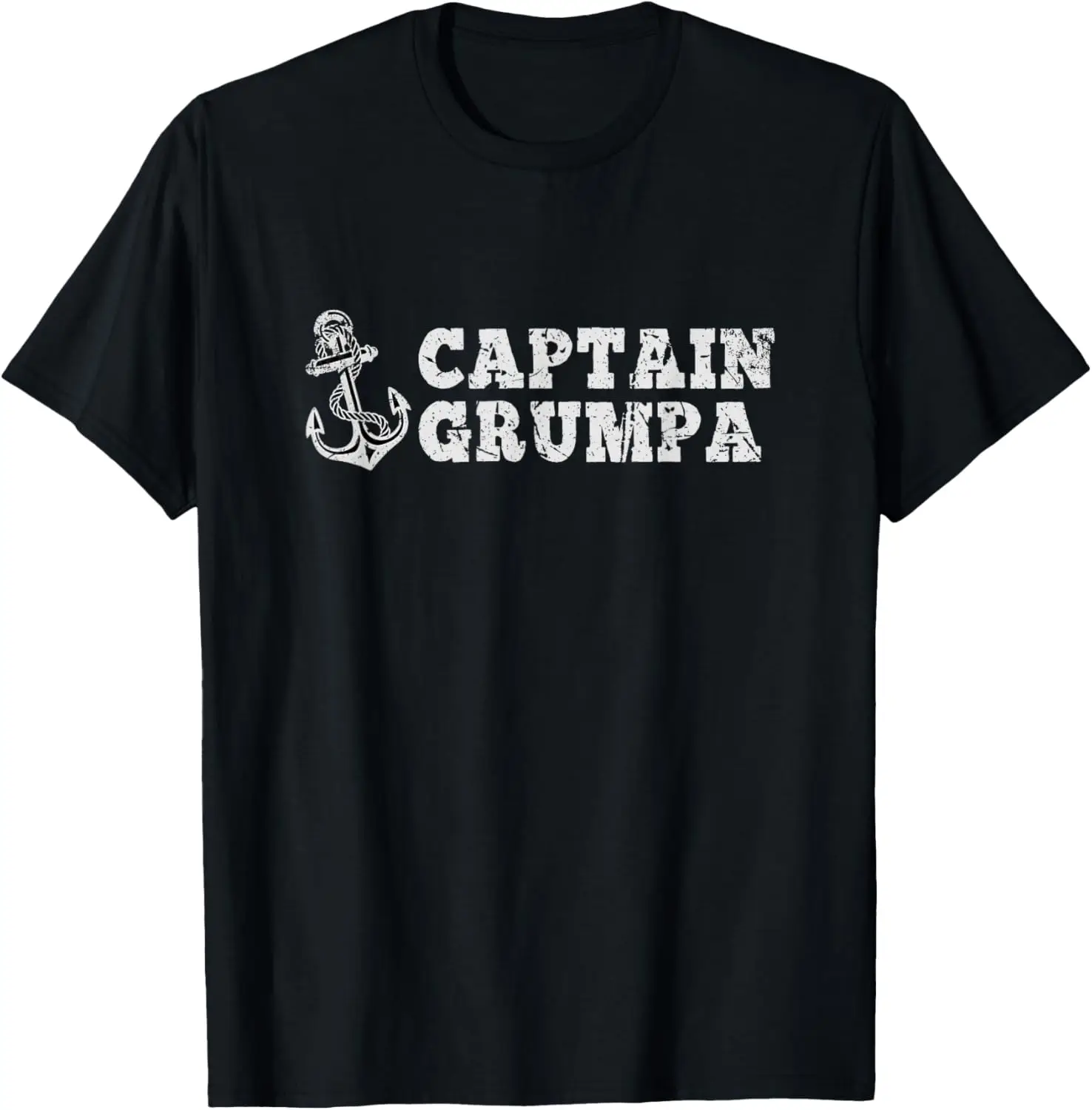 

Captain Grumpa Sailing Boating Vintage Boat Anchor Funny T-Shirt