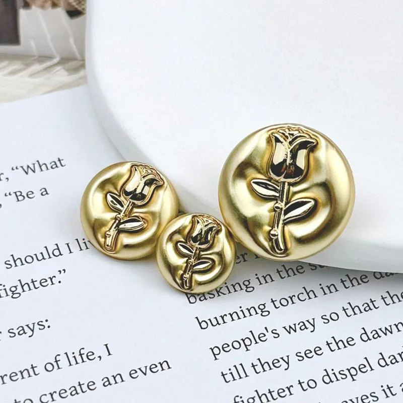 10pcs Metal Button Sewing Clothing Coat High-Grade Button DIY Craft Clothing Accessories Inlay Flower