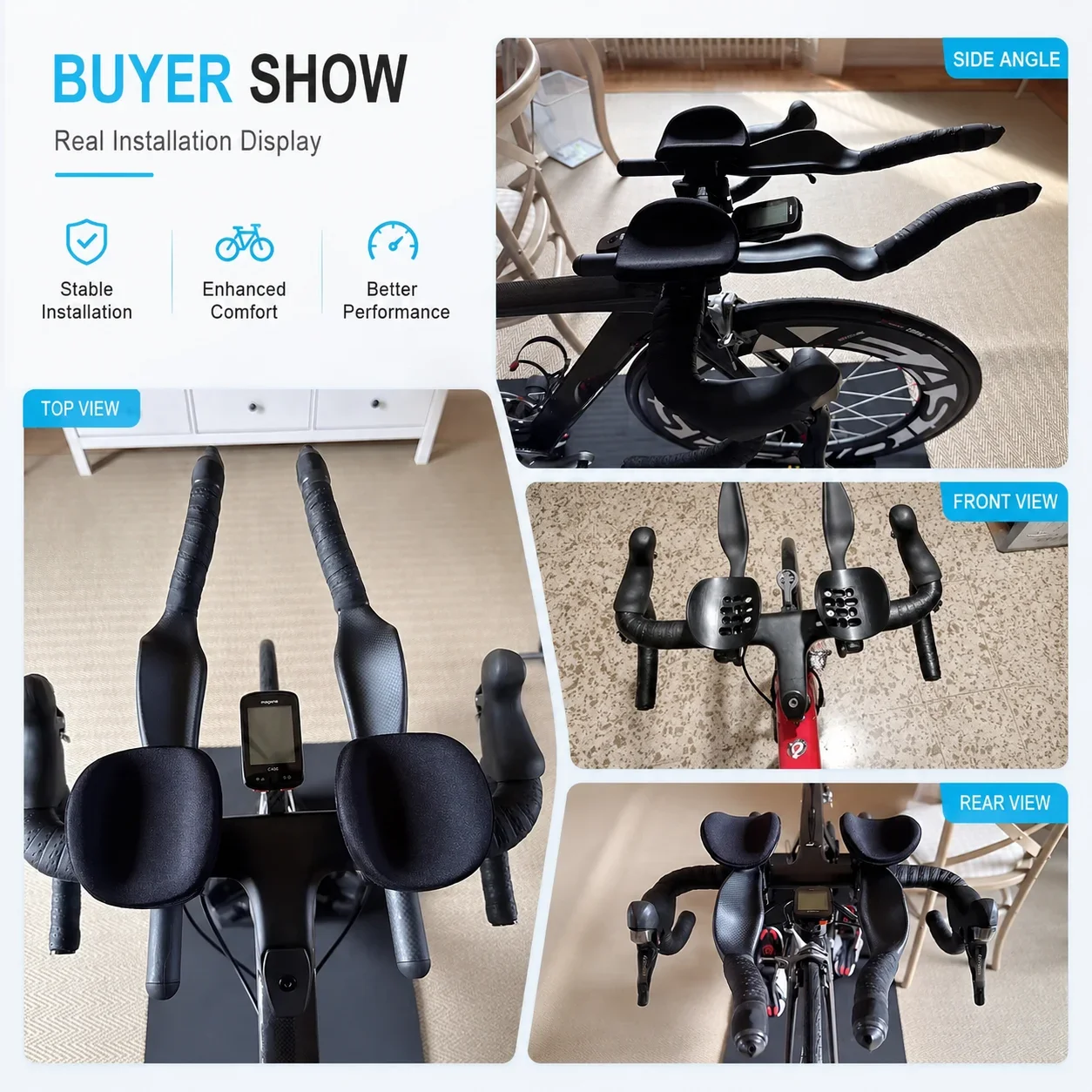 ULLICYC Rennrad Triathlon Zeitfahren, 3K Vollcarbon Matt/Glänzend Fahrrad-Restbarren TT Lenker 35 ° Für Aero-Verlängerungslenker – Detail 16