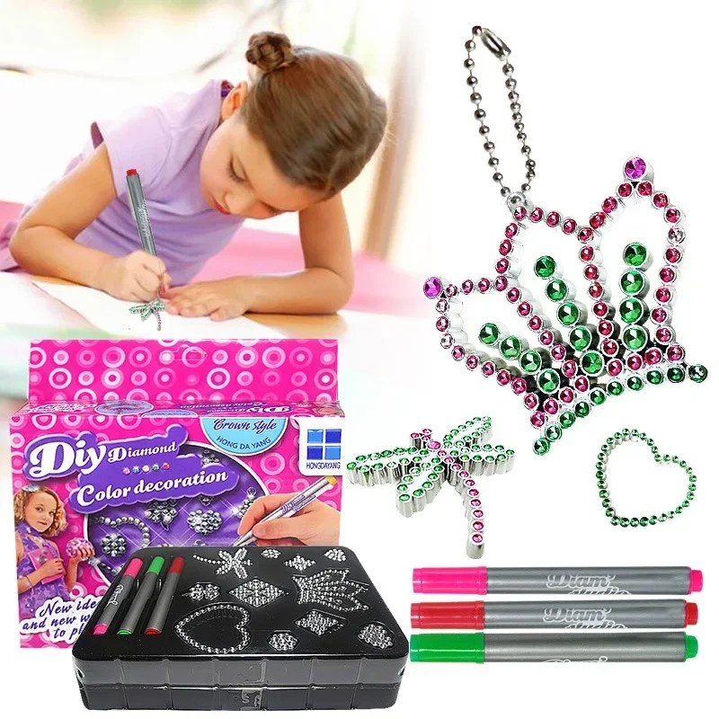 Nieuwe Manieren Om Te Spelen Diy Diamant Kleur Decoratie Set Speelgoed Verf Leren Kleuring Tekening Ornament Speelgoed Kind Meisje Cadeau