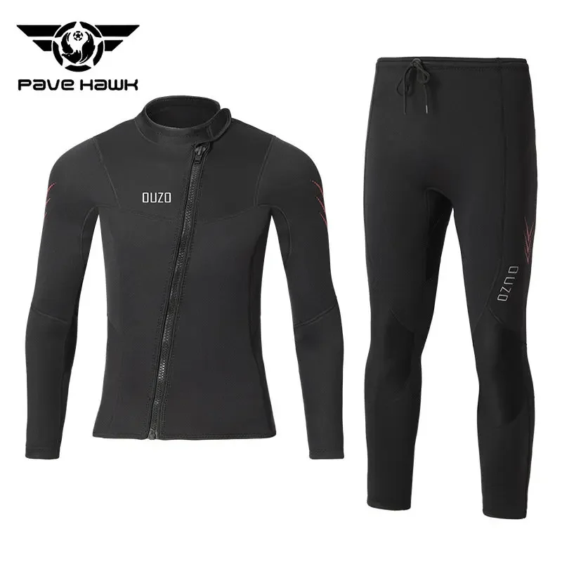 

3mmWetsuit Men Women Cold Proof Warm Split Diving Clothes Super Large Elastic Zip Top Snorkeling Surfing Swimsuit Wear Resistant