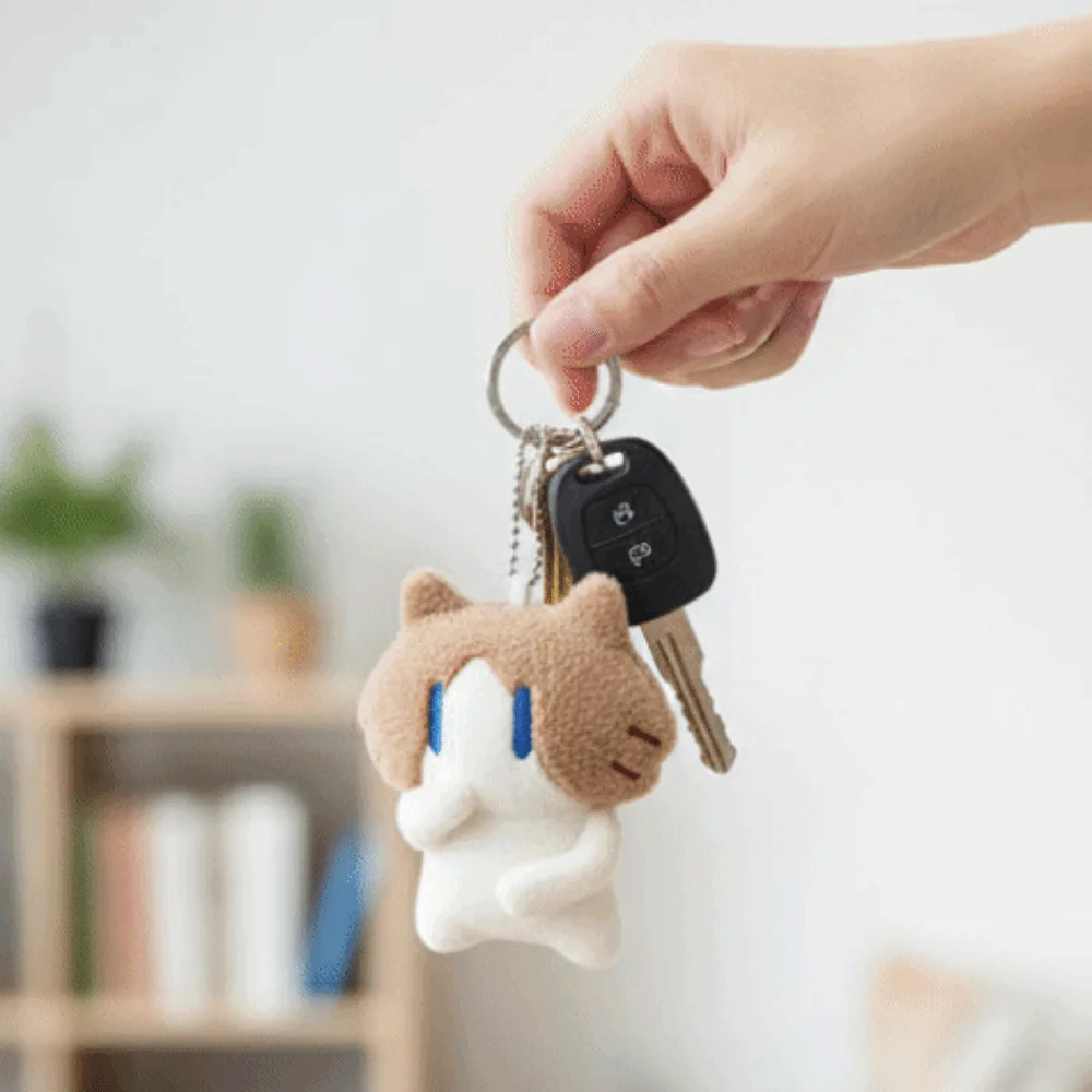 Cute Funny Soft Fluffy Cat Keychain Mini Size Cartoon Animal Cat Keyring Kawaii Exquisite Design Kitten Keychain Home Decor