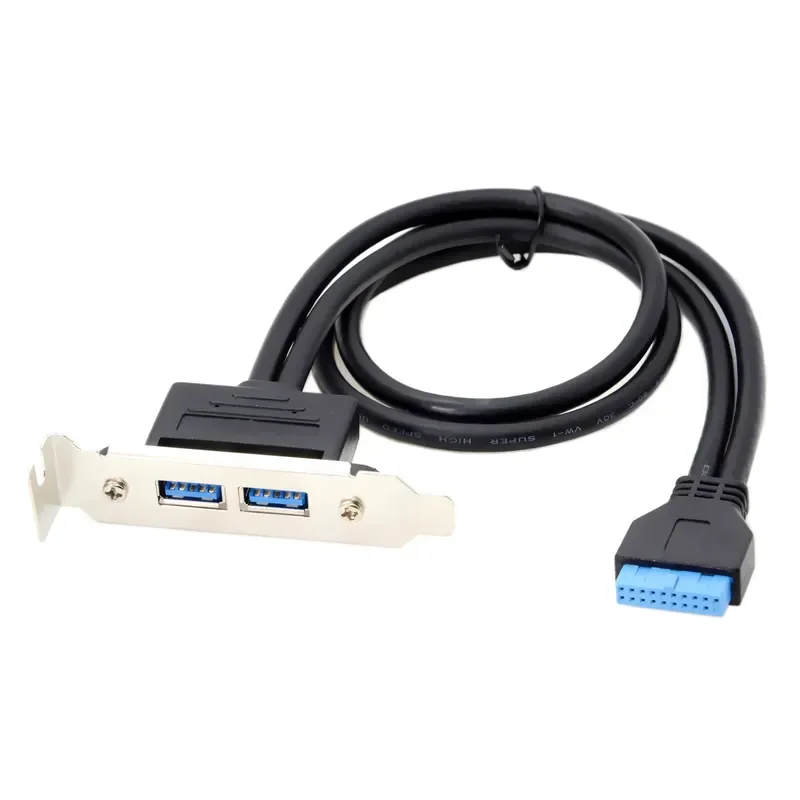 U3-126 Desktop Motherboard USB 3.0 High Speed PCI Expansion Card with 20pin Interface Baffle Cable