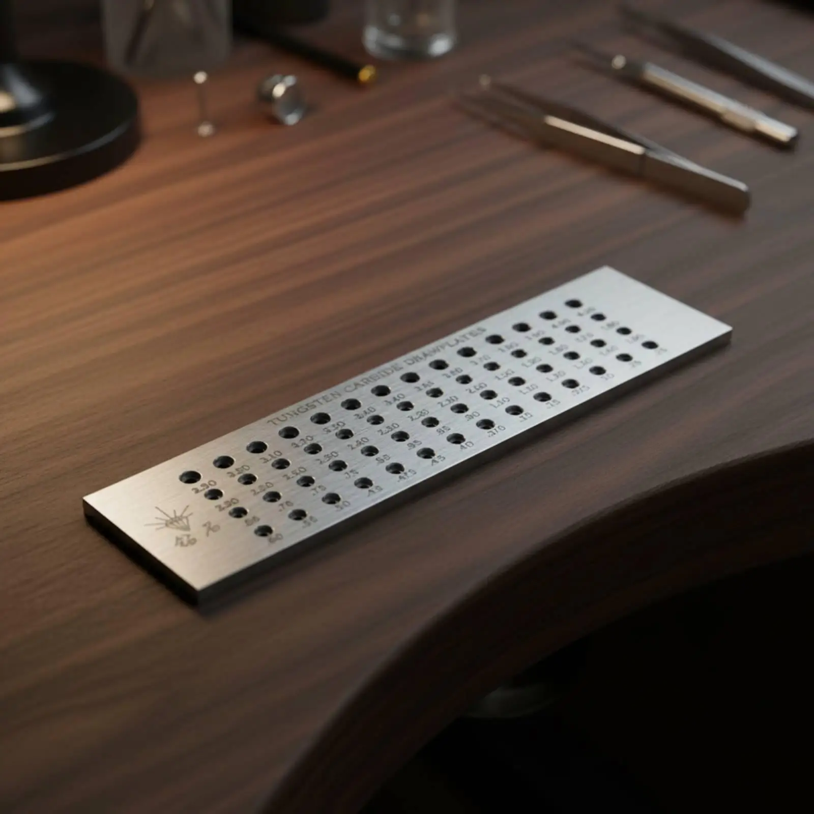 Wire Drawing Plate for Fine Metal Work Tungsten Steel Alloy with Round Drawing Holes and Stamp Mark