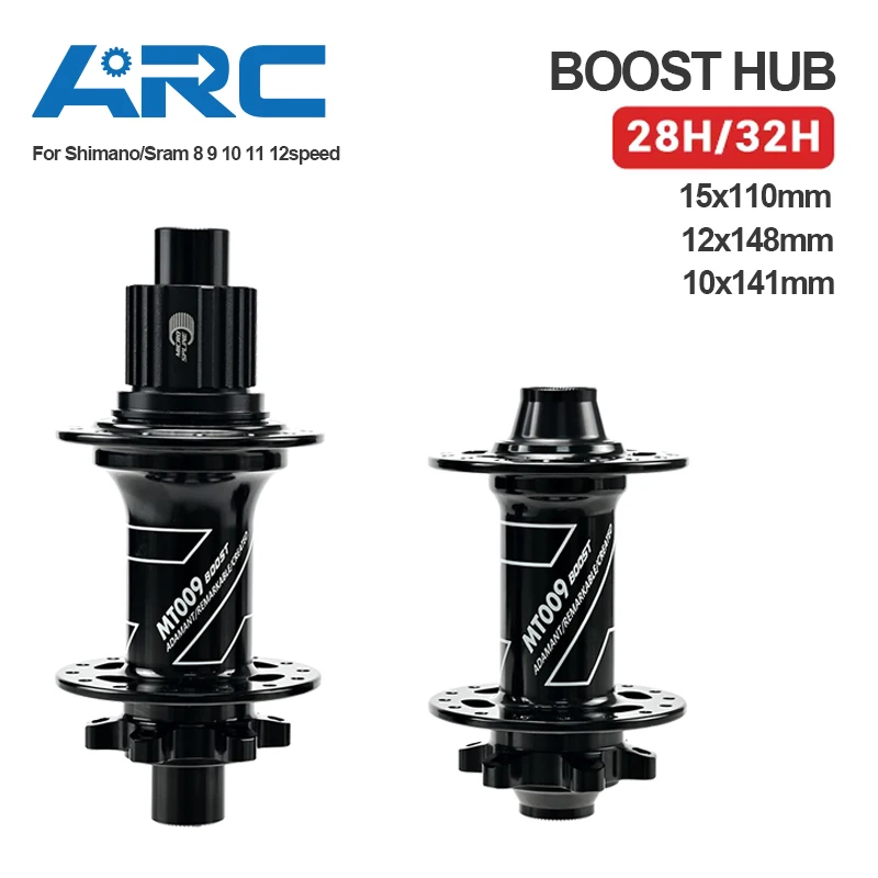 

ARC MT009 BOOST Велосипедные втулки MTB BIKE HUB 6 Pawls 3 зуба 114 щелчков Герметичный подшипник 28 отверстий 32 отверстия для HG 8 9 10 11 MS XD 12S