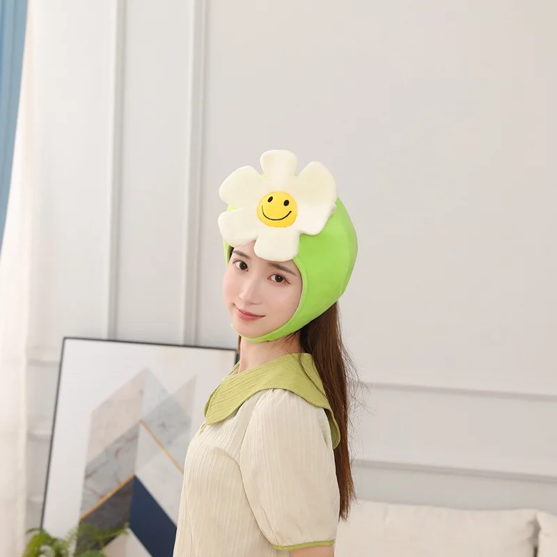 Adult Funny Party Hats Carton Plush Fruit Food Daisy Lemon Persimmon Cap Hat Children Gift Bedroom Decor Photo Prop Headdress