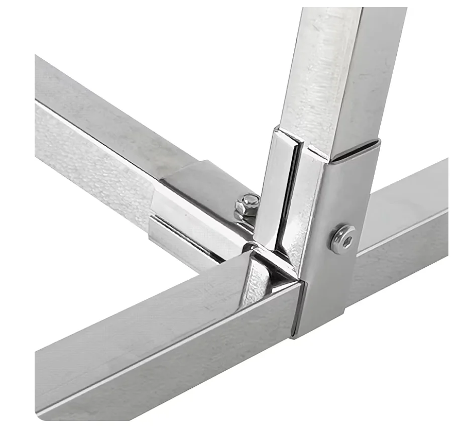 4Pcs Stainless Steel 25*25mm Square Railing Clamp Flange Connector For DIY Display Storage Rack Construction