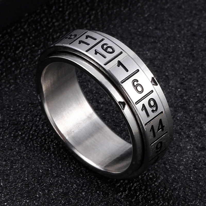 Rotate Rotating Anxiety Fidget Rings Lucky Rotating Figure 316L Stainless Steel Ring For Men Women Fashion Charm Jewelry Gifts